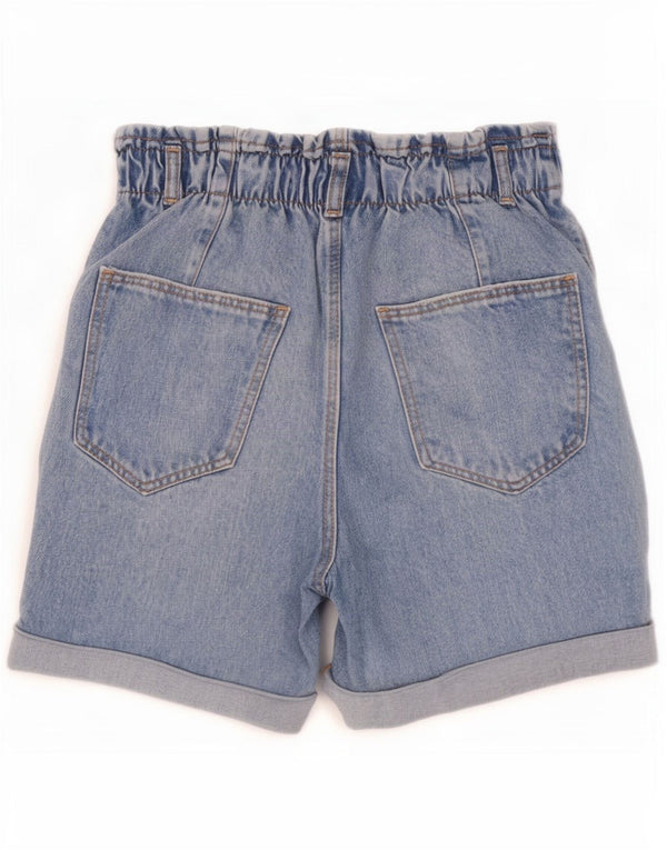 Zara Girls High Waist Denim Shorts 13-14 Years W25 Blue Cotton