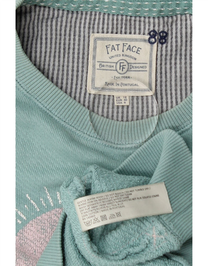 Fat Face Jersey gráfico con cuello redondo para mujer UK 40 Azul medio