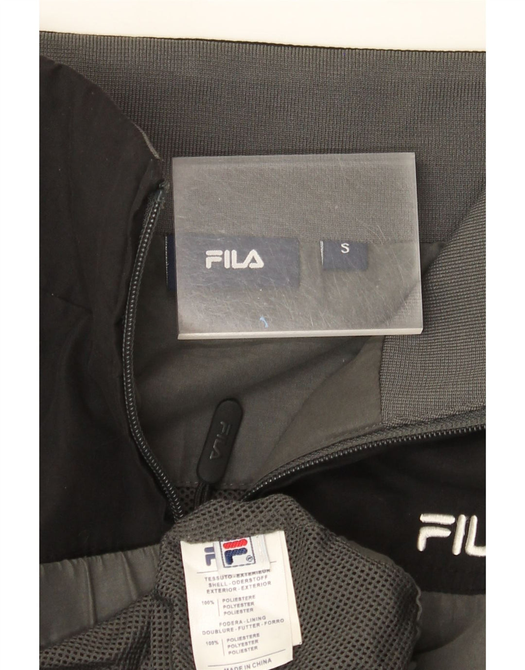 Fila Hombre Chándal Top Chaqueta Pequeña Gris Colorblock Poliéster