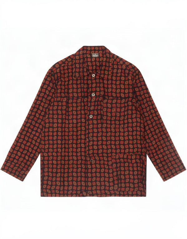 Trussardi Camisa De Dormir Hombre IT 48 Small Azul Marino Algodón Ikat