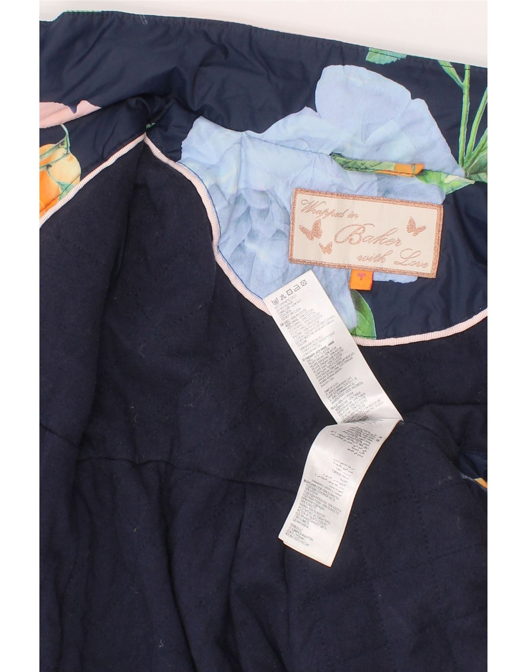 Ted Baker Chubasquero para niña 6-7 años Azul Marino Floral Poliéster