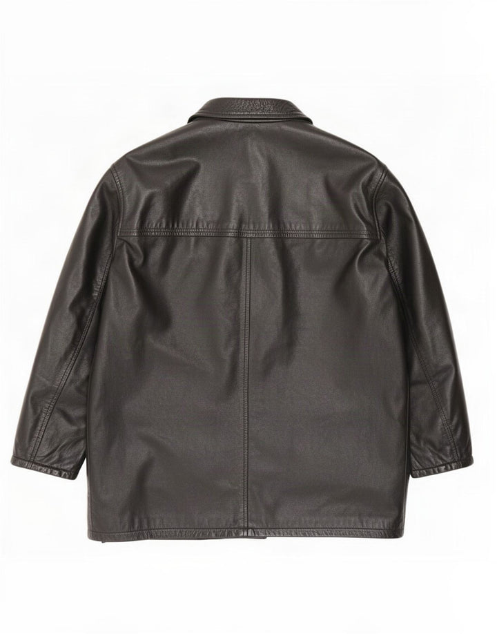 Settore Abrigo de cuero para hombre UK 42 XL Negro
