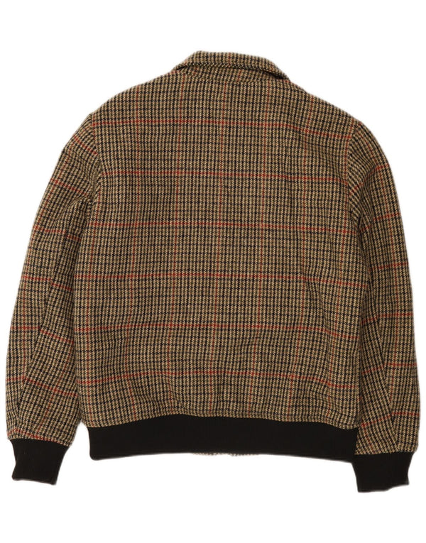 X-FEEL Chaqueta bomber para hombre UK 40 Large Marrón Pata de gallo Poliéster