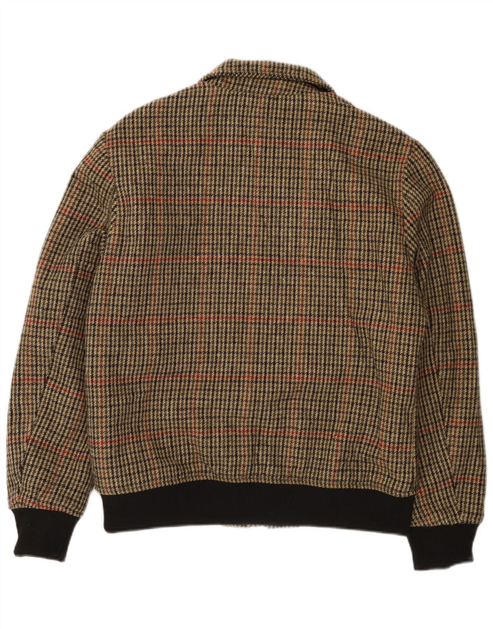 X-FEEL Chaqueta bomber para hombre UK 40 Large Marrón Pata de gallo Poliéster