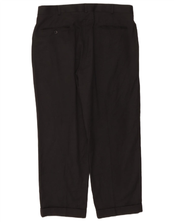 DOCKERS Pantalón chino con pinzas para hombre W36 L30 Poliéster negro