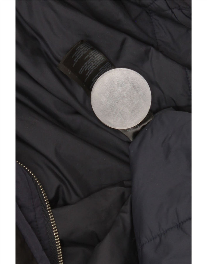 VINTAGE Mens Bomber Padded Jacket UK 40 Large Black Polyester