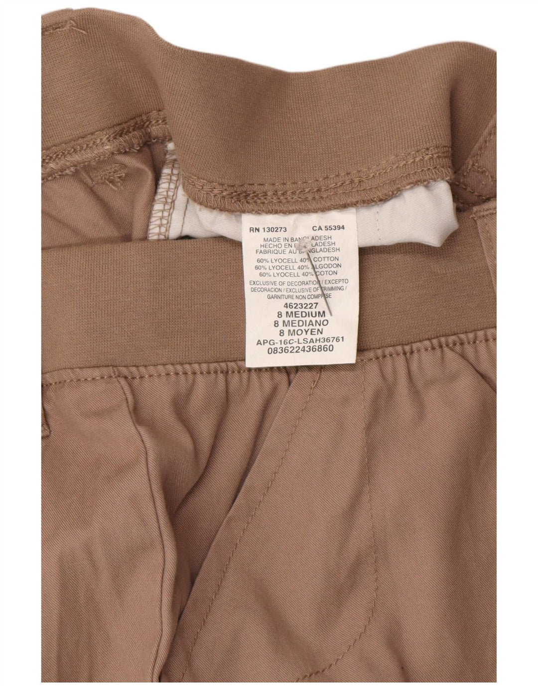 Lee Pantalones cortos chinos de ajuste relajado para mujer US 8 Medium W30 Brown Lyocell