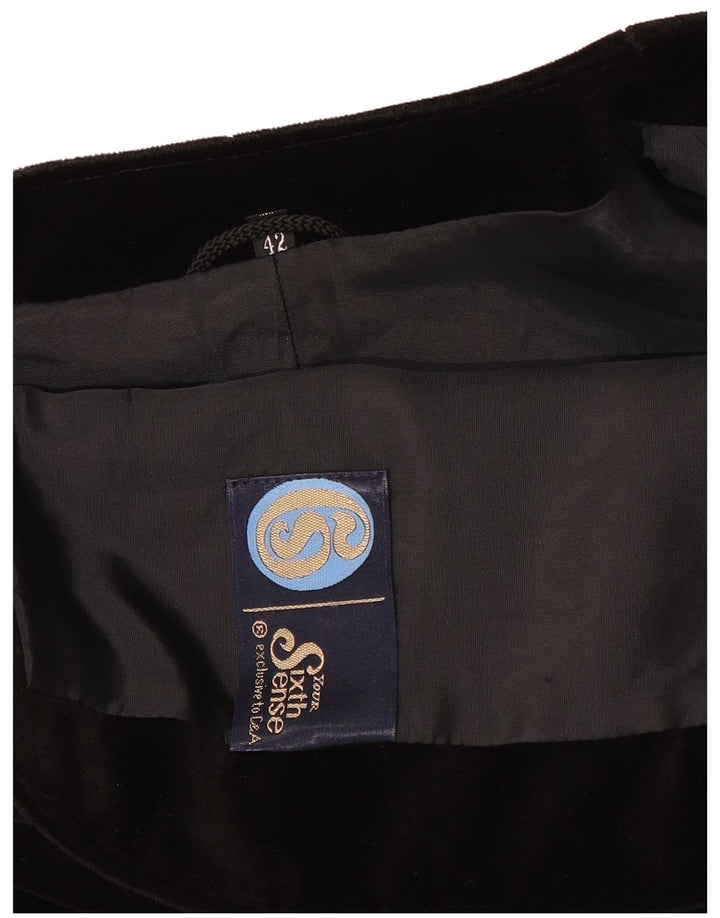 Your Sixth Sense Chaqueta tipo blazer abierta de terciopelo para mujer EU 42 Large Black