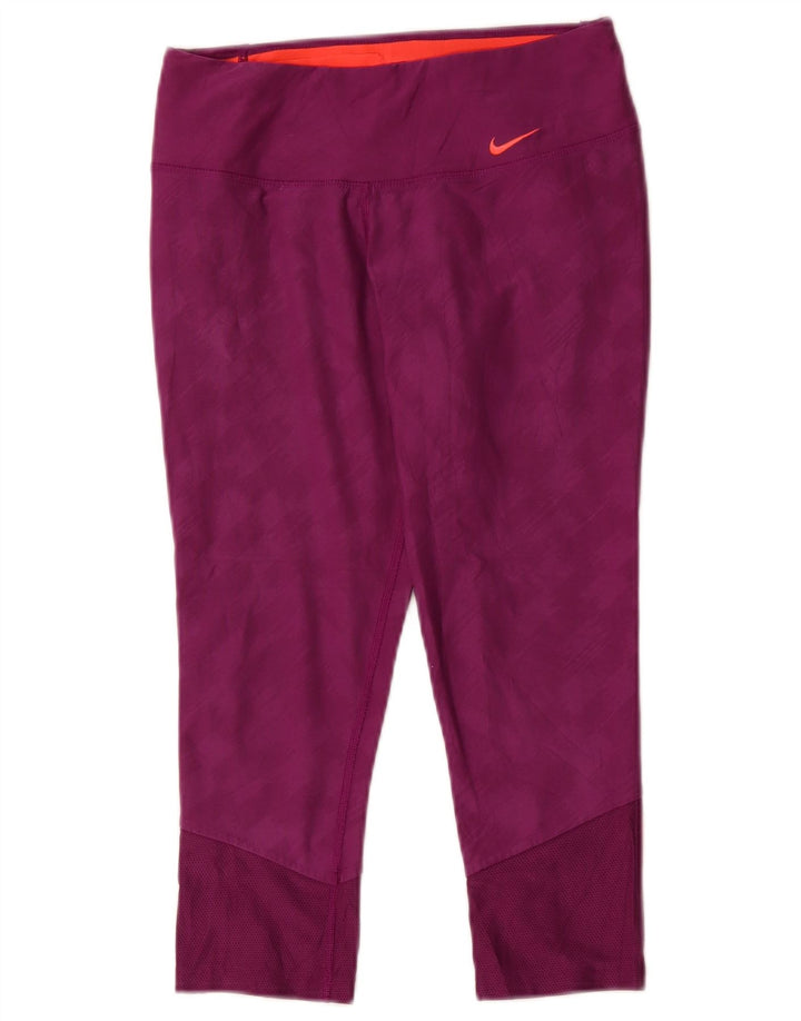 Nike Leggings Capri para Mujer Reino Unido 10 Pequeño Púrpura Geométrico Poliéster