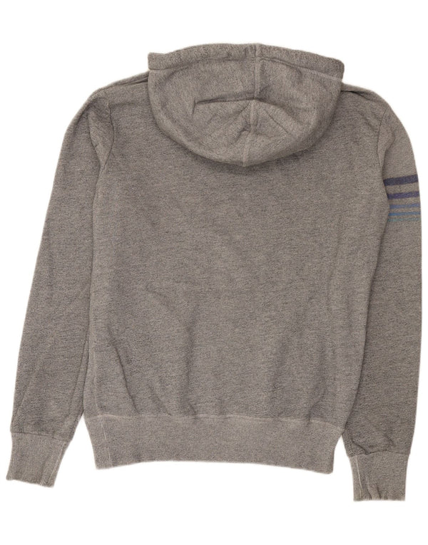 Superdry Jersey con capucha y estampado gráfico de algodón moteado en gris medio