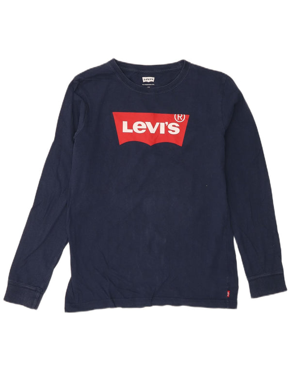 Levi's Boys Graphic Top Manga Larga 15-16 Años Azul Marino Algodón
