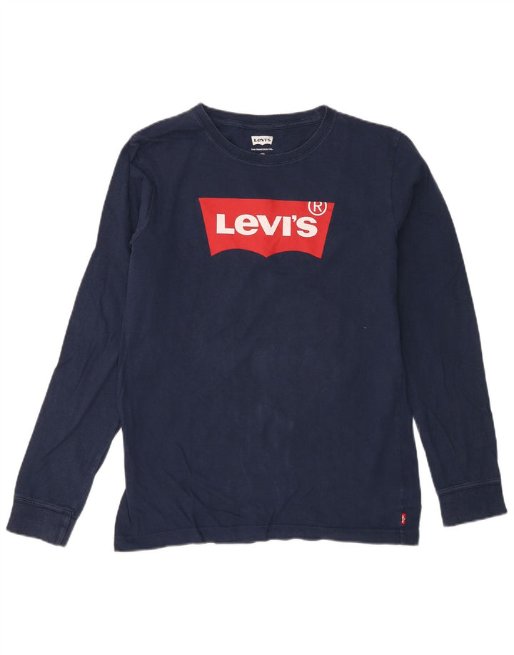 Levi's Boys Graphic Top Manga Larga 15-16 Años Azul Marino Algodón