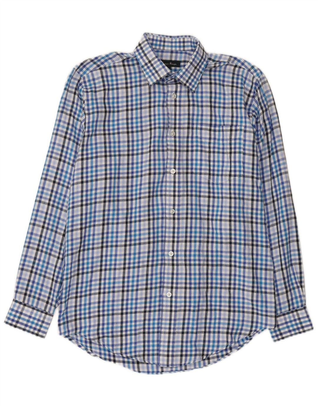 Camisa de franela para hombre James Pringle Poliéster a cuadros azules pequeños