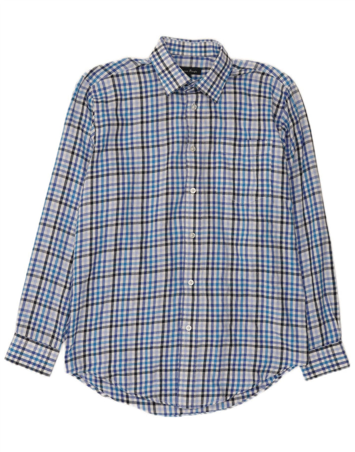 Camisa de franela para hombre James Pringle Poliéster a cuadros azules pequeños