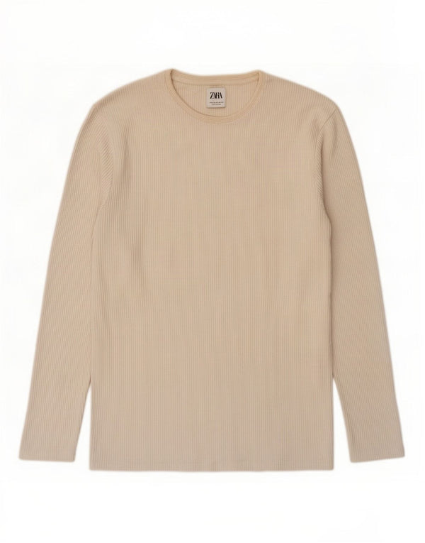 Zara Hombre Top Manga Larga XL Off Blanco