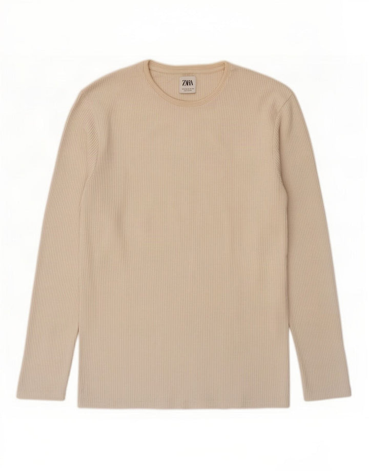 Zara Hombre Top Manga Larga XL Off Blanco