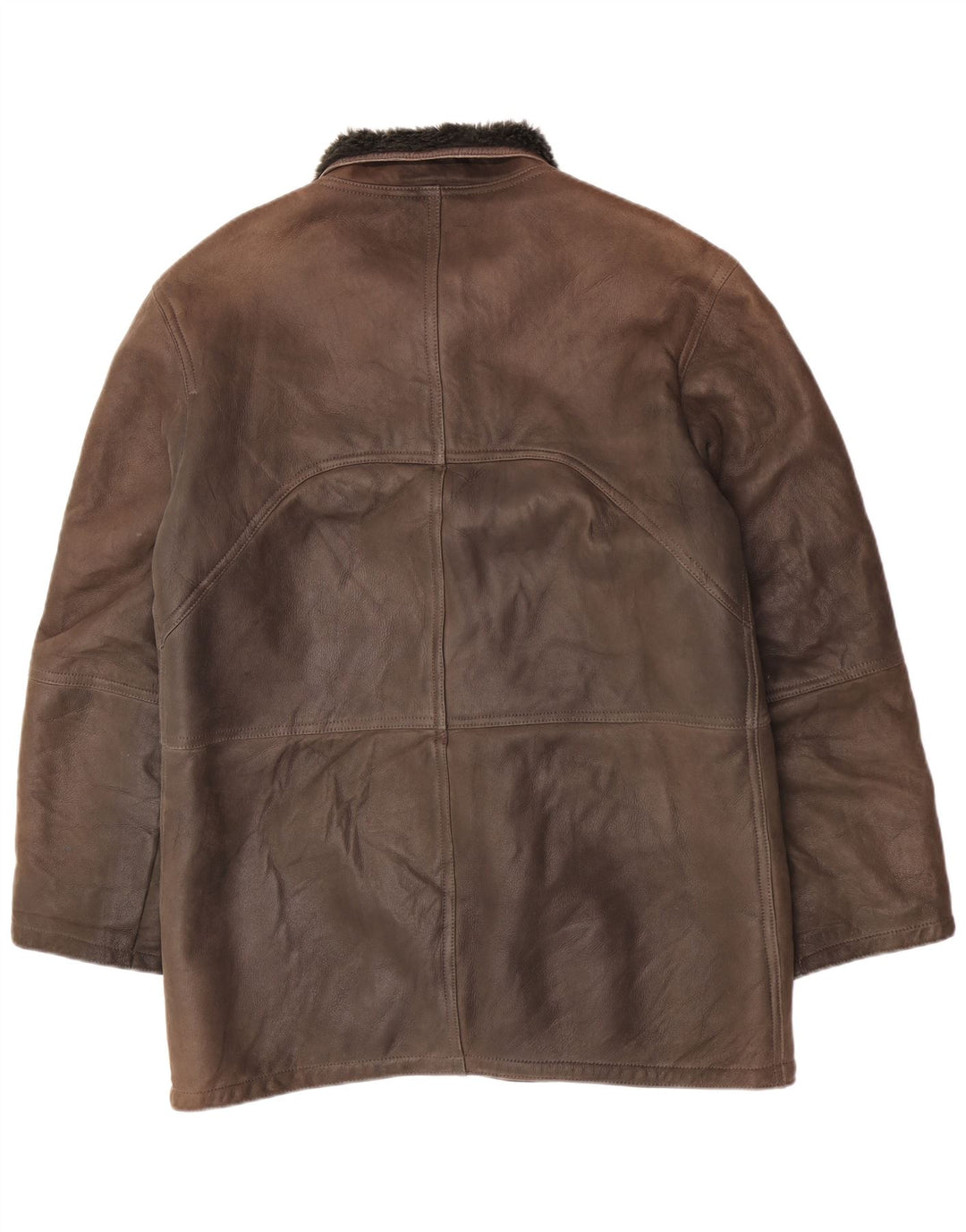 Vintage hombres shearling chaqueta Reino Unido 40 marrón grande