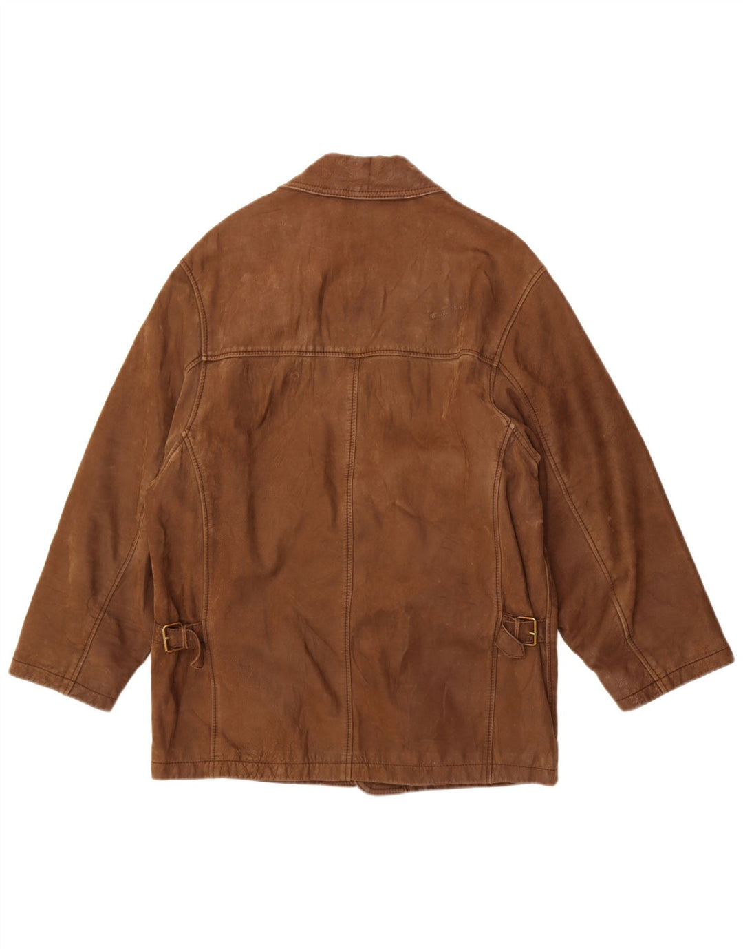 Chaqueta de cuero vintage para hombre IT 48 cuero marrón medio