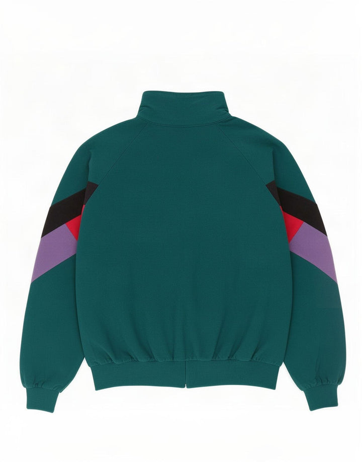 Asics - Chaqueta de chándal para mujer IT 46 Large Green Colourblock Retro