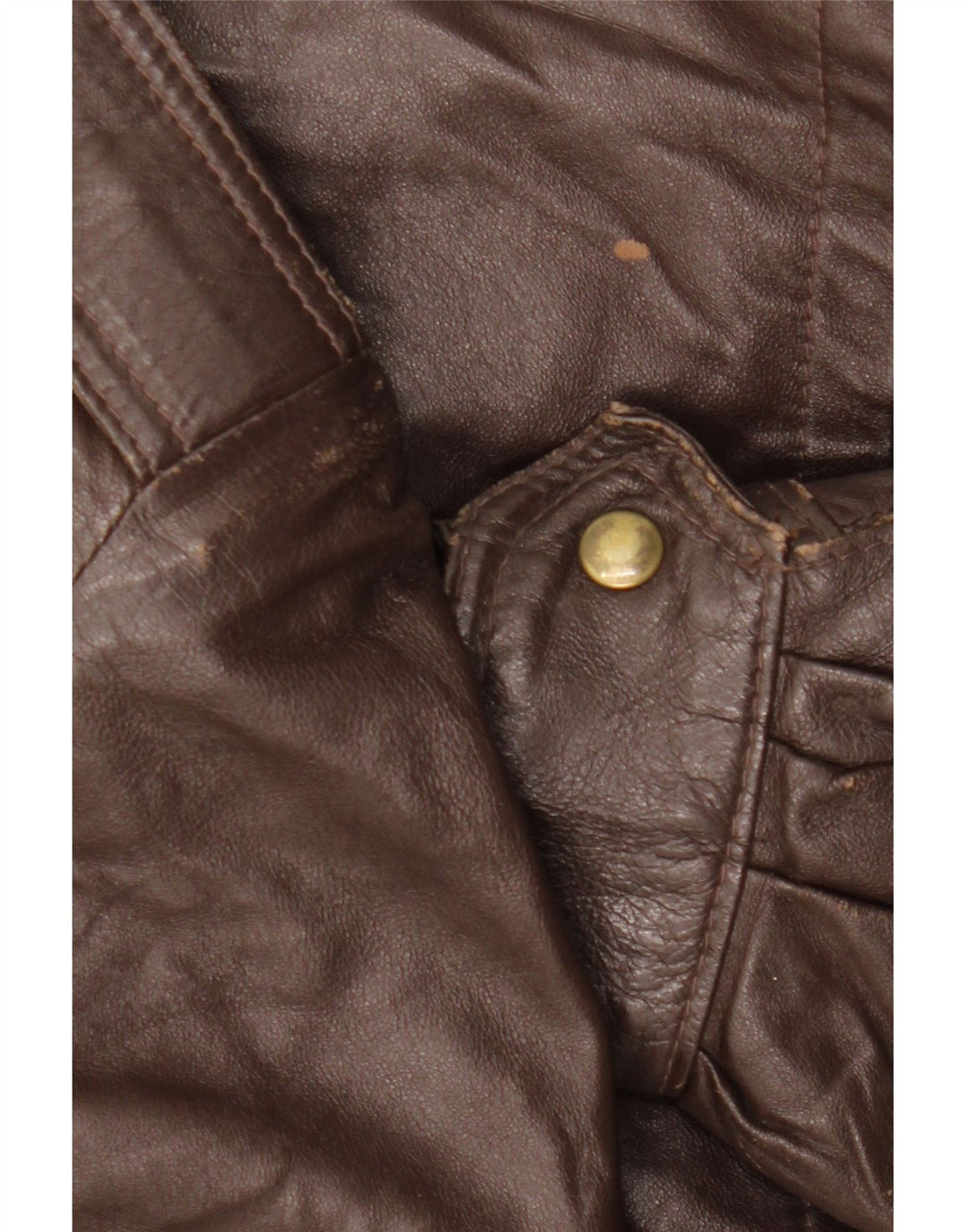 VINTAGE Chaqueta de cuero militar para hombre IT 50 Marrón grande