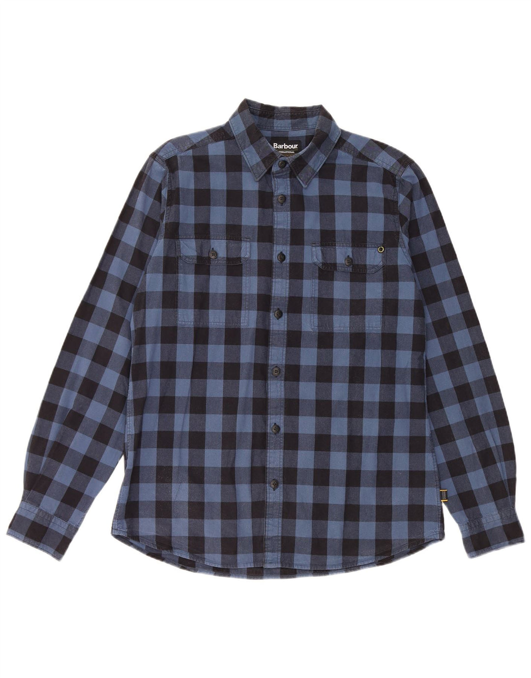 Camisa Barbour Hombre Algodón Vichy Azul Medio