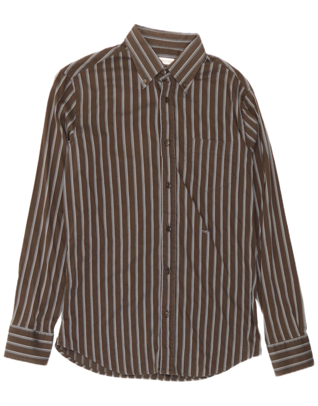 Camisa Trussardi Hombre Large Algodón A Rayas Marrón