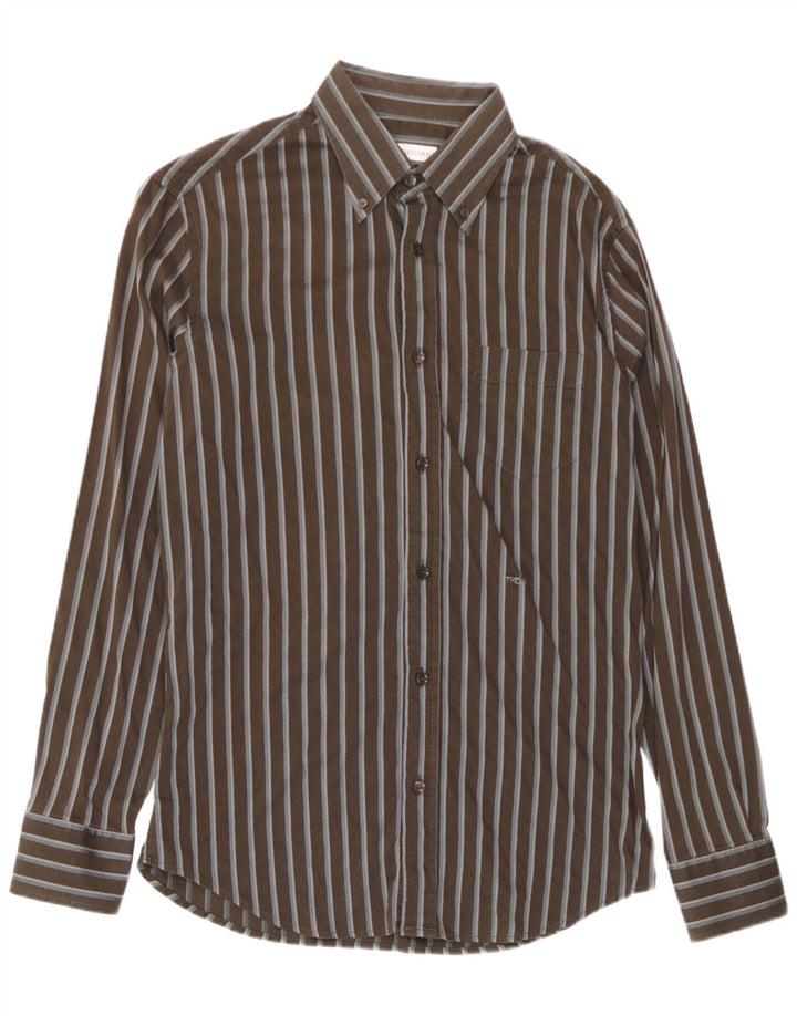 Camisa Trussardi Hombre Large Algodón A Rayas Marrón