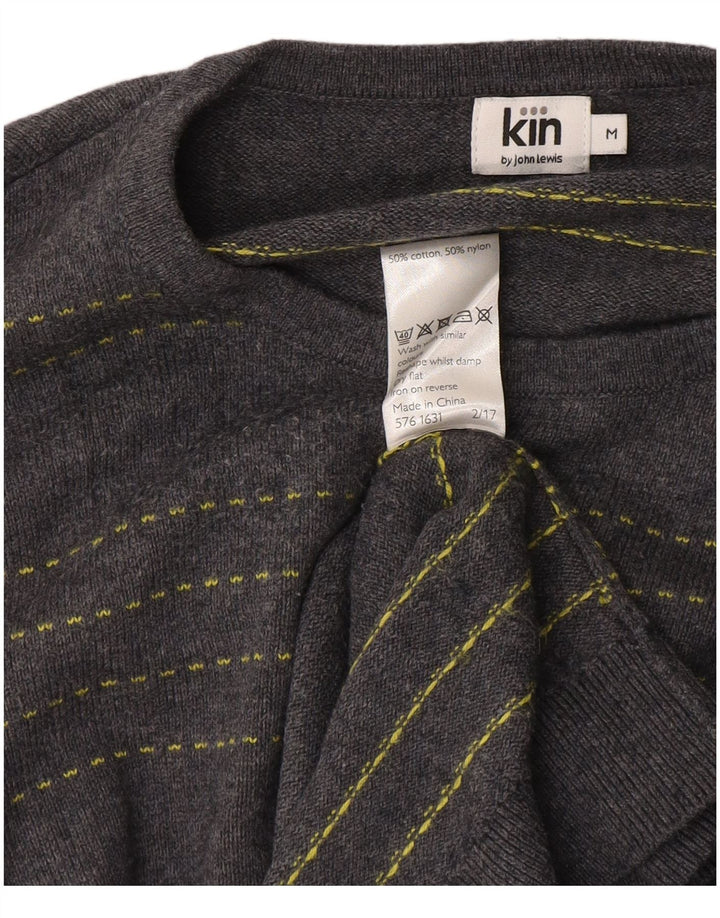 John Lewis Jersey de cuello redondo para hombre de algodón a rayas azul medio