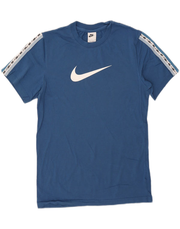 Nike Camiseta gráfica para hombre Top pequeño de algodón con bloques de color azul