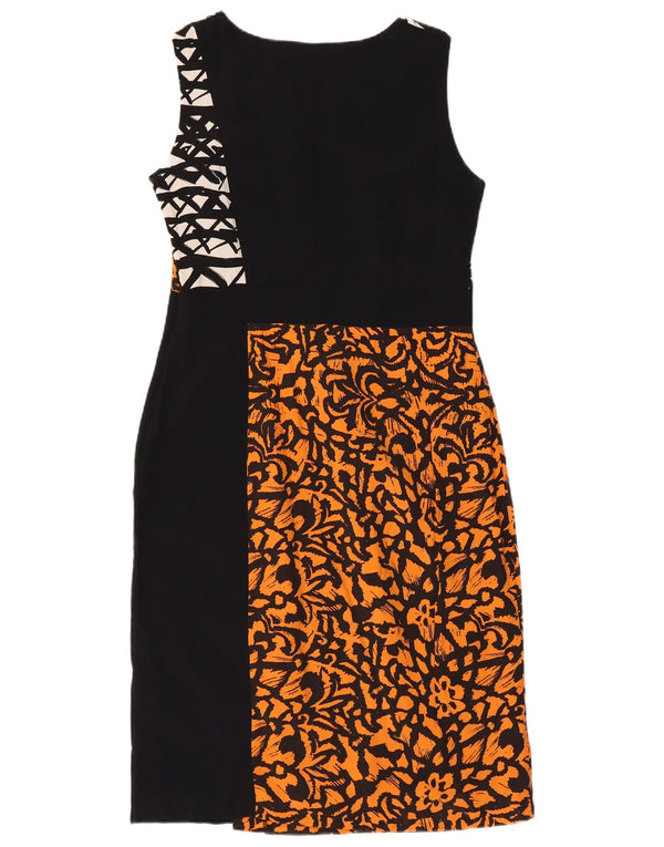 John Rocha Vestido tubo sin mangas para mujer UK 42 Viscosa floral negra mediana
