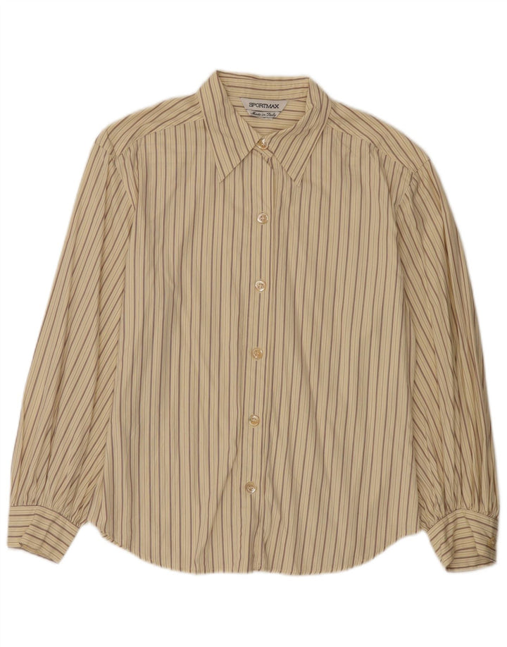 Camisa Sportmax para mujer UK 42 Medium Beige Rayas
