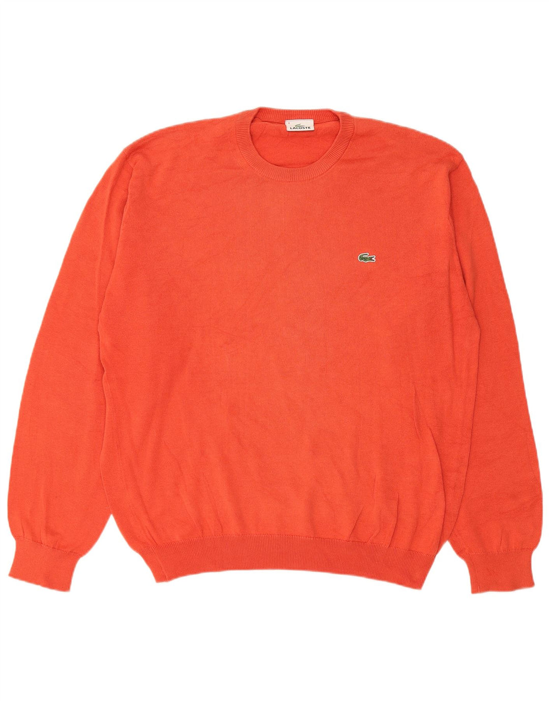 Lacoste - Jersey de cuello redondo para hombre, talla 4, algodón naranja mediano