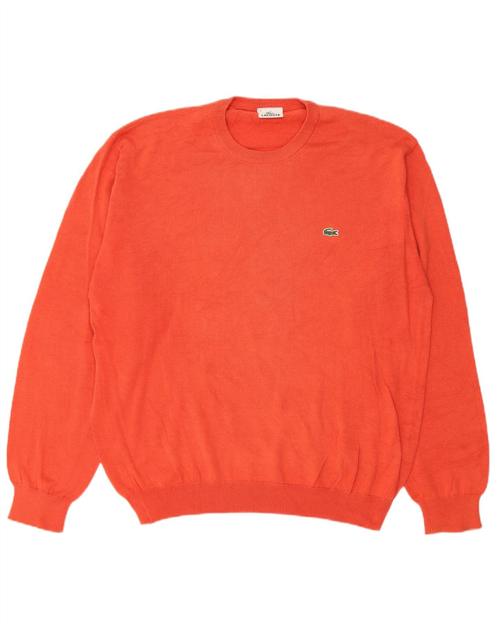 Lacoste - Jersey de cuello redondo para hombre, talla 4, algodón naranja mediano