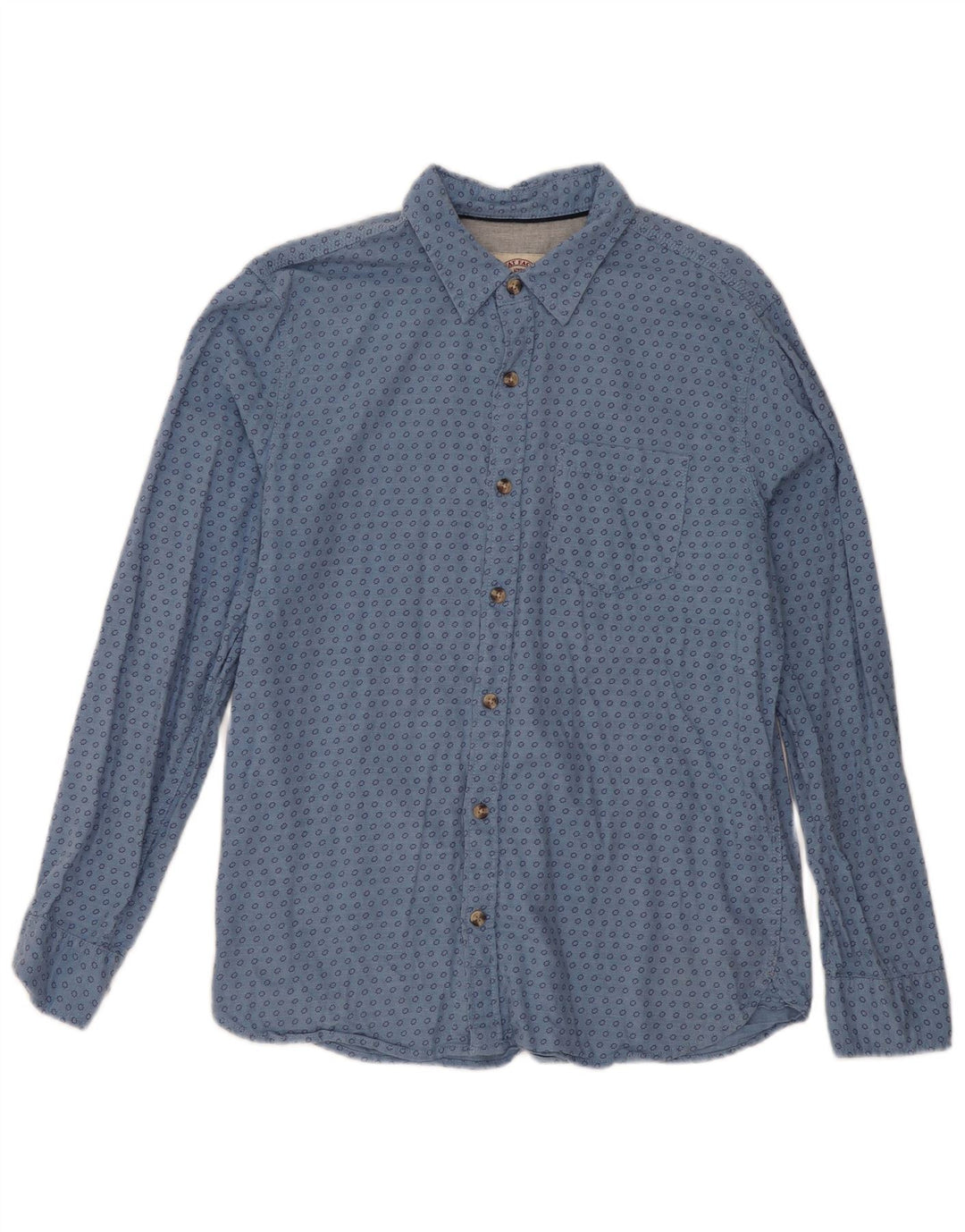 Camisa con estampado abstracto de hombre de Fat Face Algodón azul medio