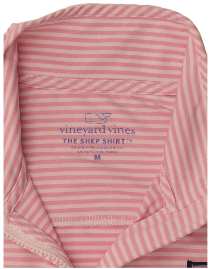 VINEYARD VINES Top de chándal tipo jersey para mujer UK 40 Mediano Rosa Rayas