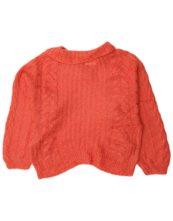 Vintage mujer tortuga cuello jersey suéter Reino Unido 12 naranja medio
