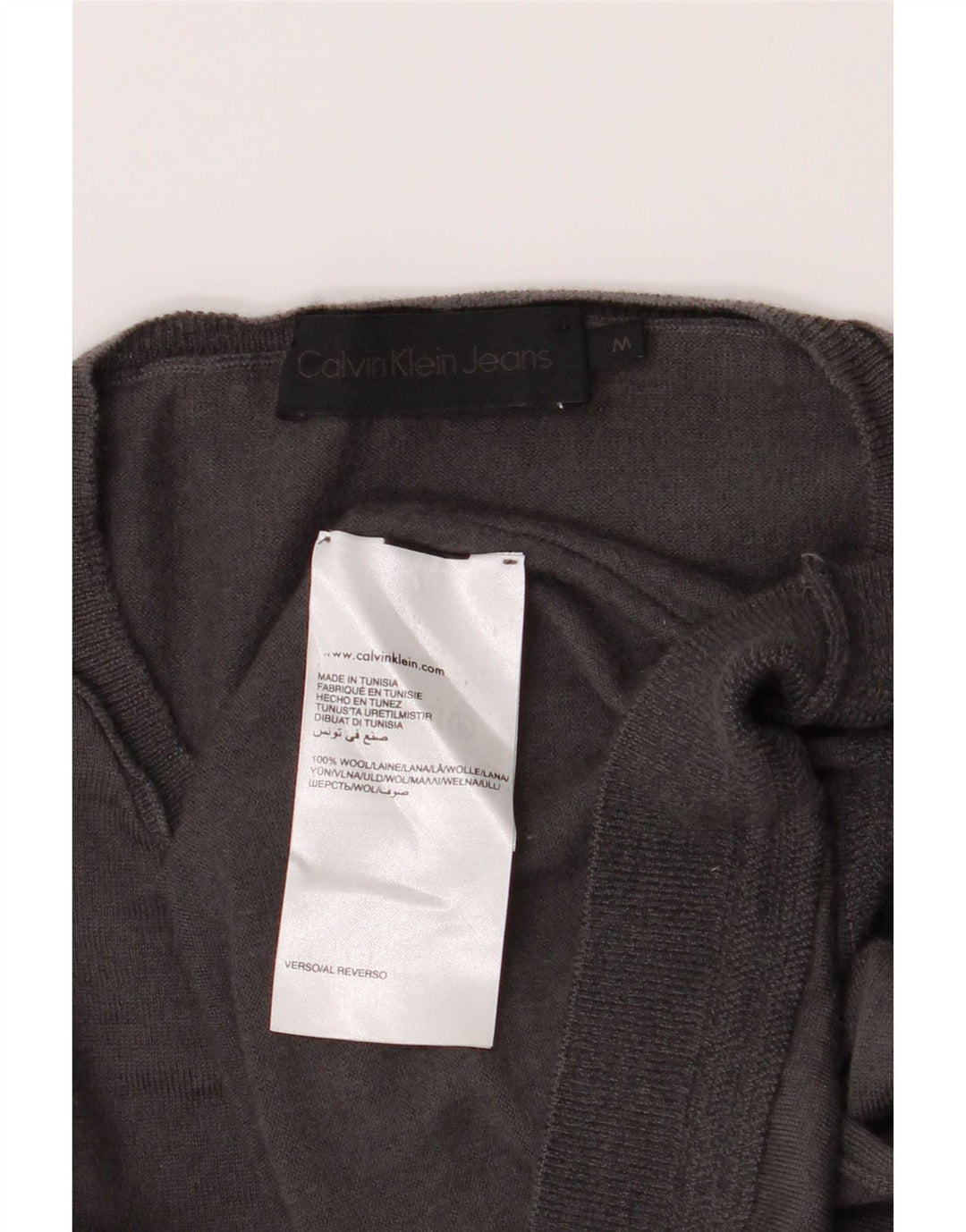 Calvin Klein Jeans Jersey con cuello en V para hombre de lana gris medio