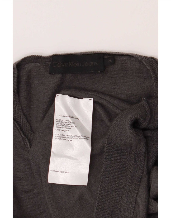 Calvin Klein Jeans Jersey con cuello en V para hombre de lana gris medio