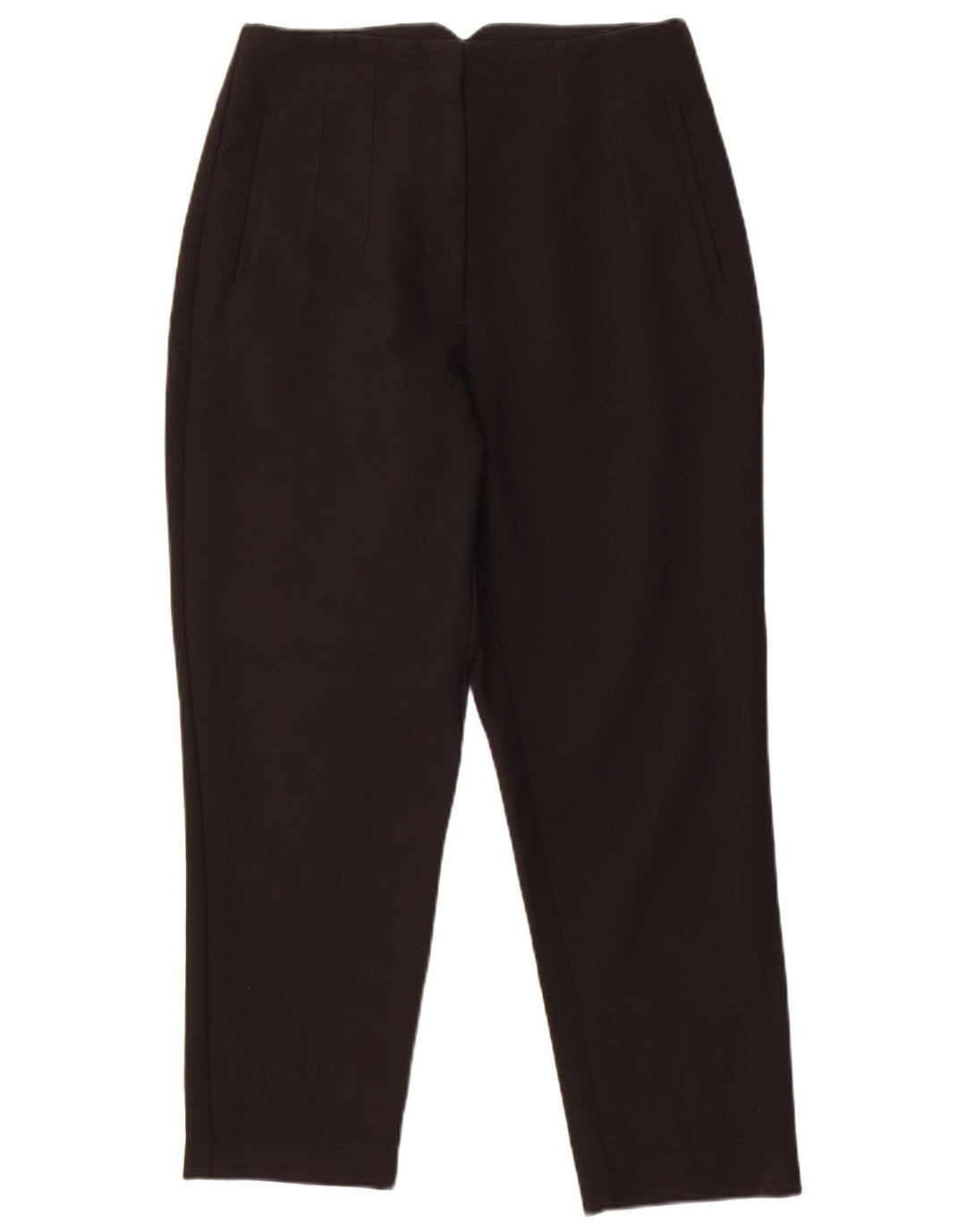 Zara Mujer Pantalón De Traje Cónico Grande W30 L27 Poliéster Negro