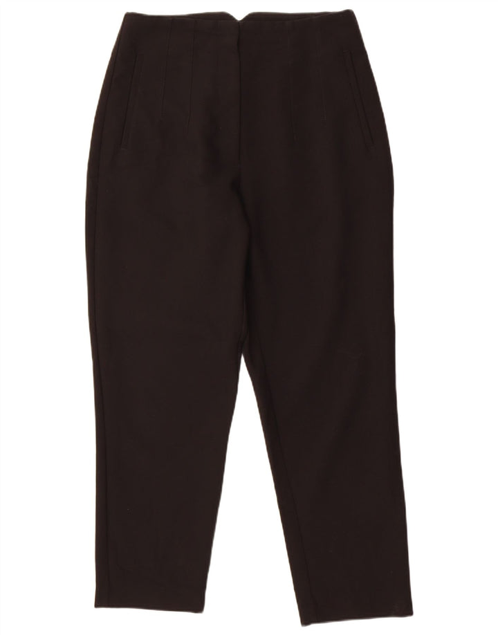Zara Mujer Pantalón De Traje Cónico Grande W30 L27 Poliéster Negro