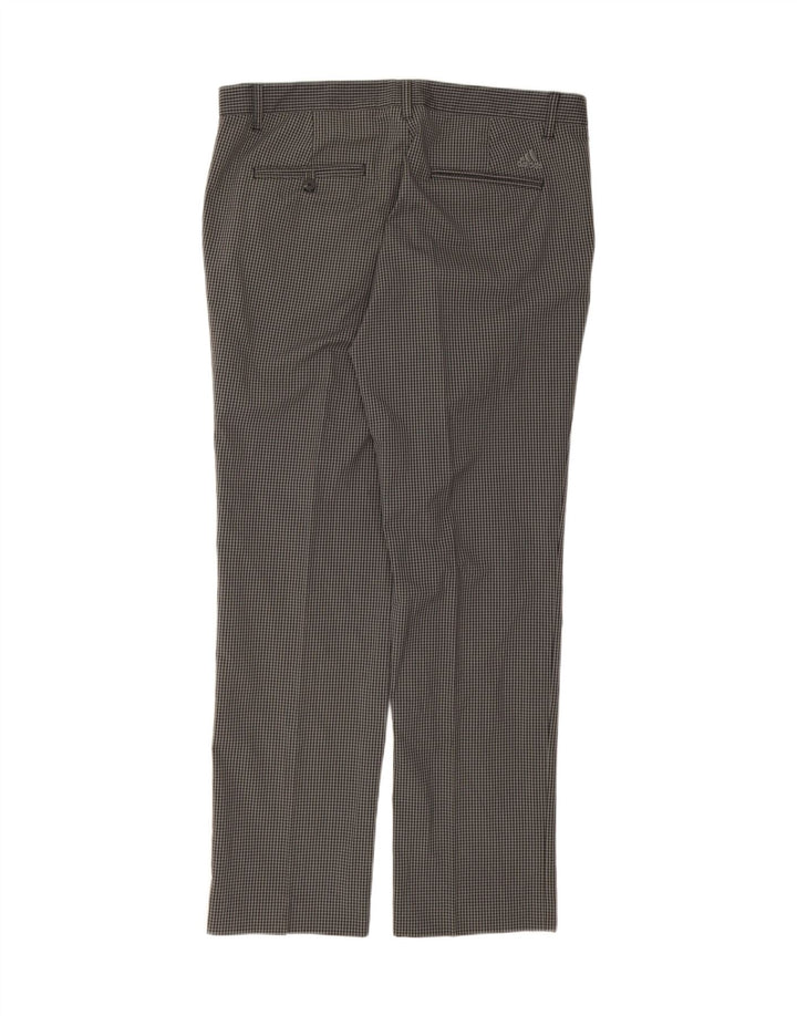 ADIDAS Mens Straight Chino Trousers W36 L32 Grey Gingham Polyester Vintage Adidas and Second-Hand Adidas from Messina Hembry 