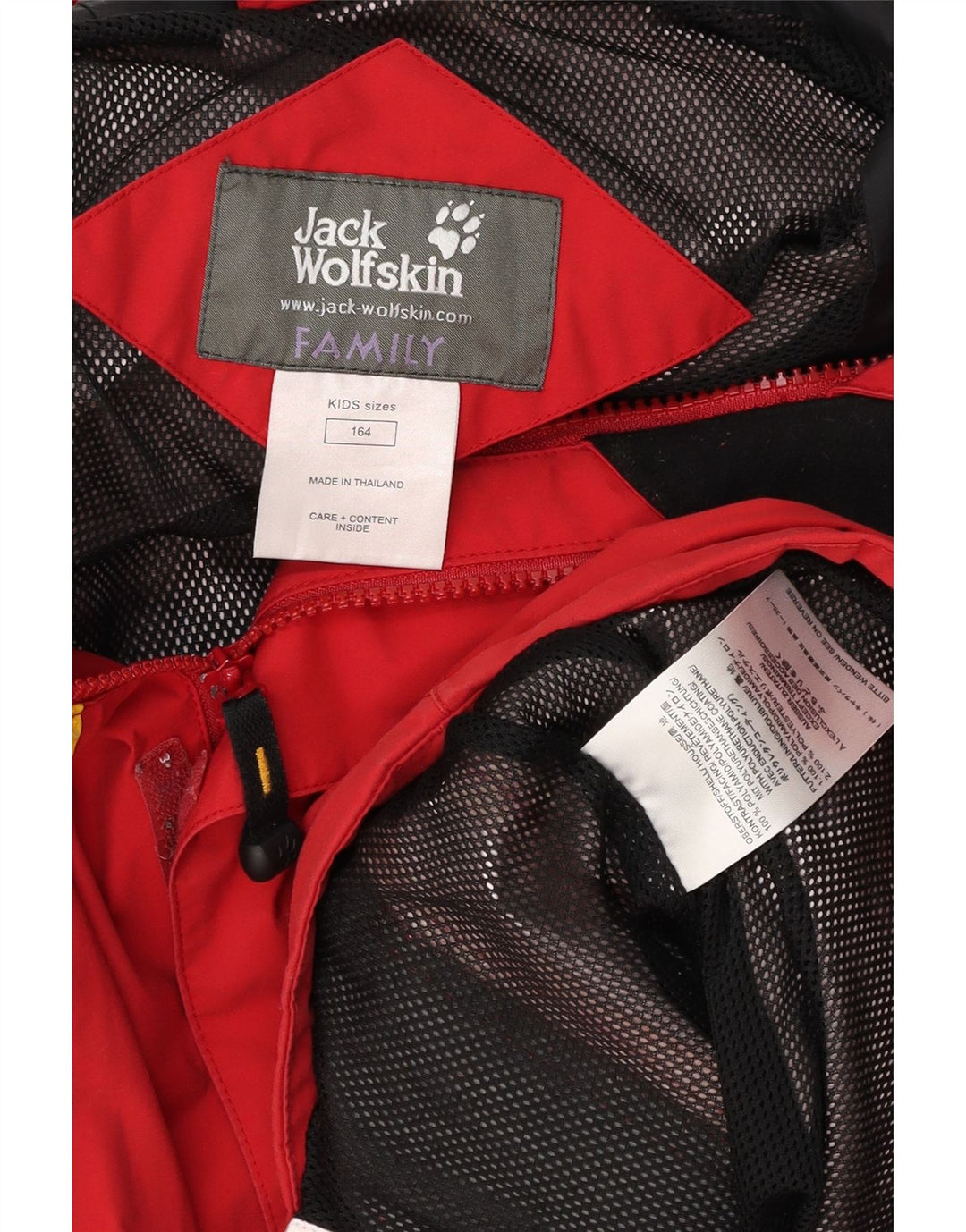 JACK WOLFSKIN Chubasquero con capucha y gráfico para niño 13-14 años Poliamida roja