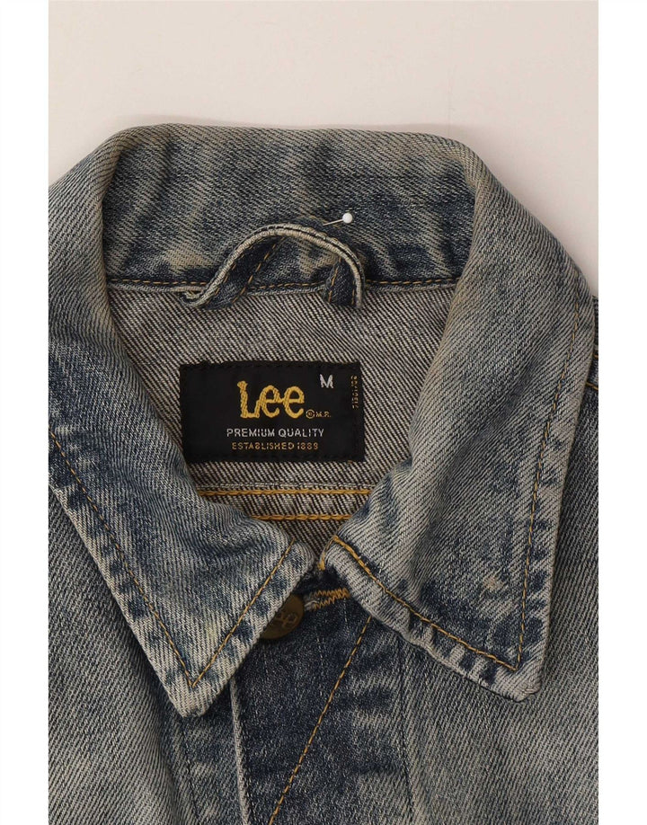 Lee Chaqueta Vaquera Rider para Mujer UK 12 Algodón Azul Medio