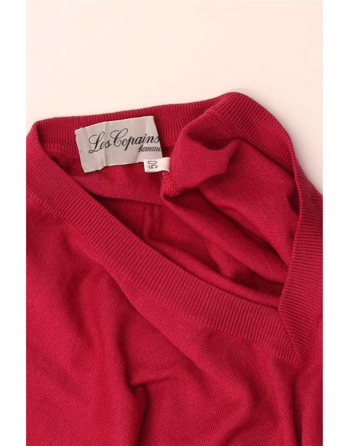 Les Copains Jersey con cuello en V para hombre IT 50 Medium Red