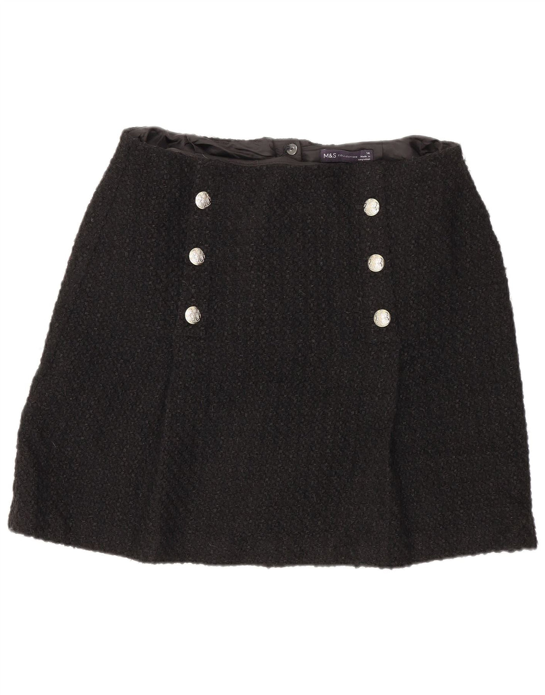 Marks & Spencer Minifalda para mujer UK 44 Medium W32 Acrílico negro