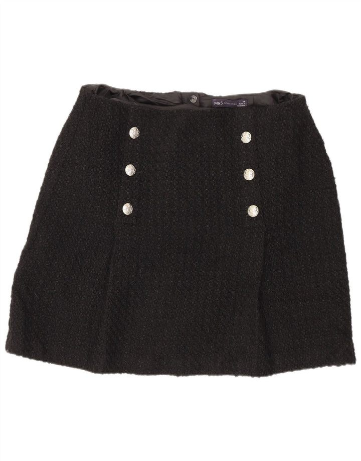 Marks & Spencer Minifalda para mujer UK 44 Medium W32 Acrílico negro