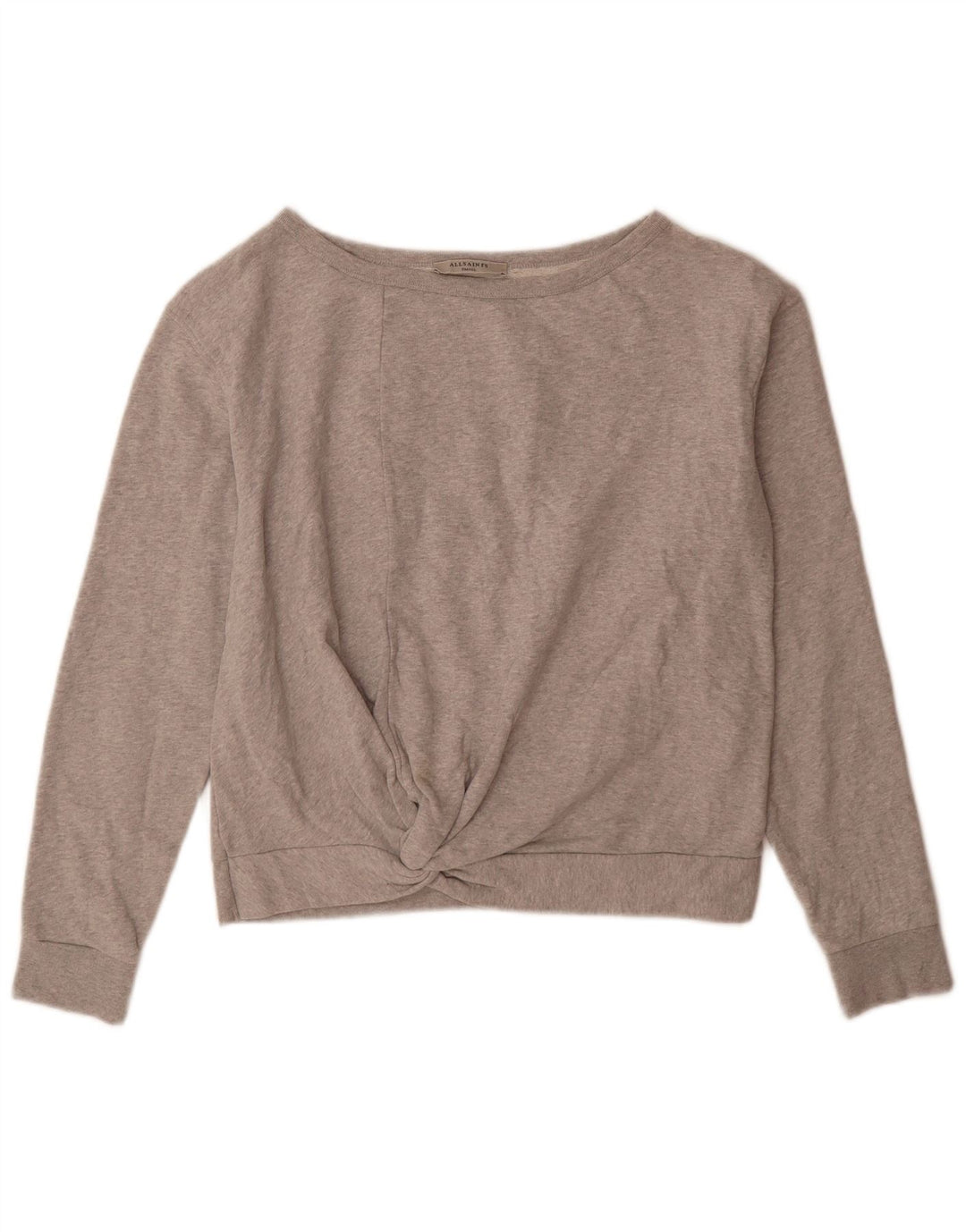All Saints - Sudadera extragrande para mujer, talla 10, algodón gris pequeño