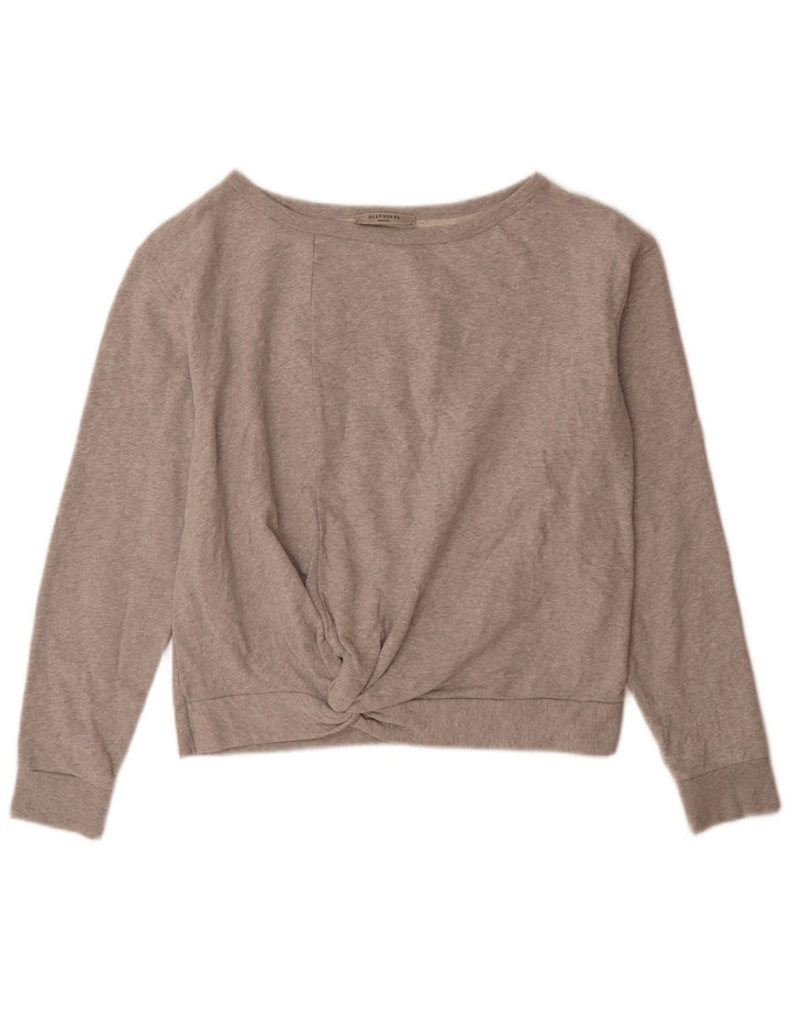 All Saints - Sudadera extragrande para mujer, talla 10, algodón gris pequeño