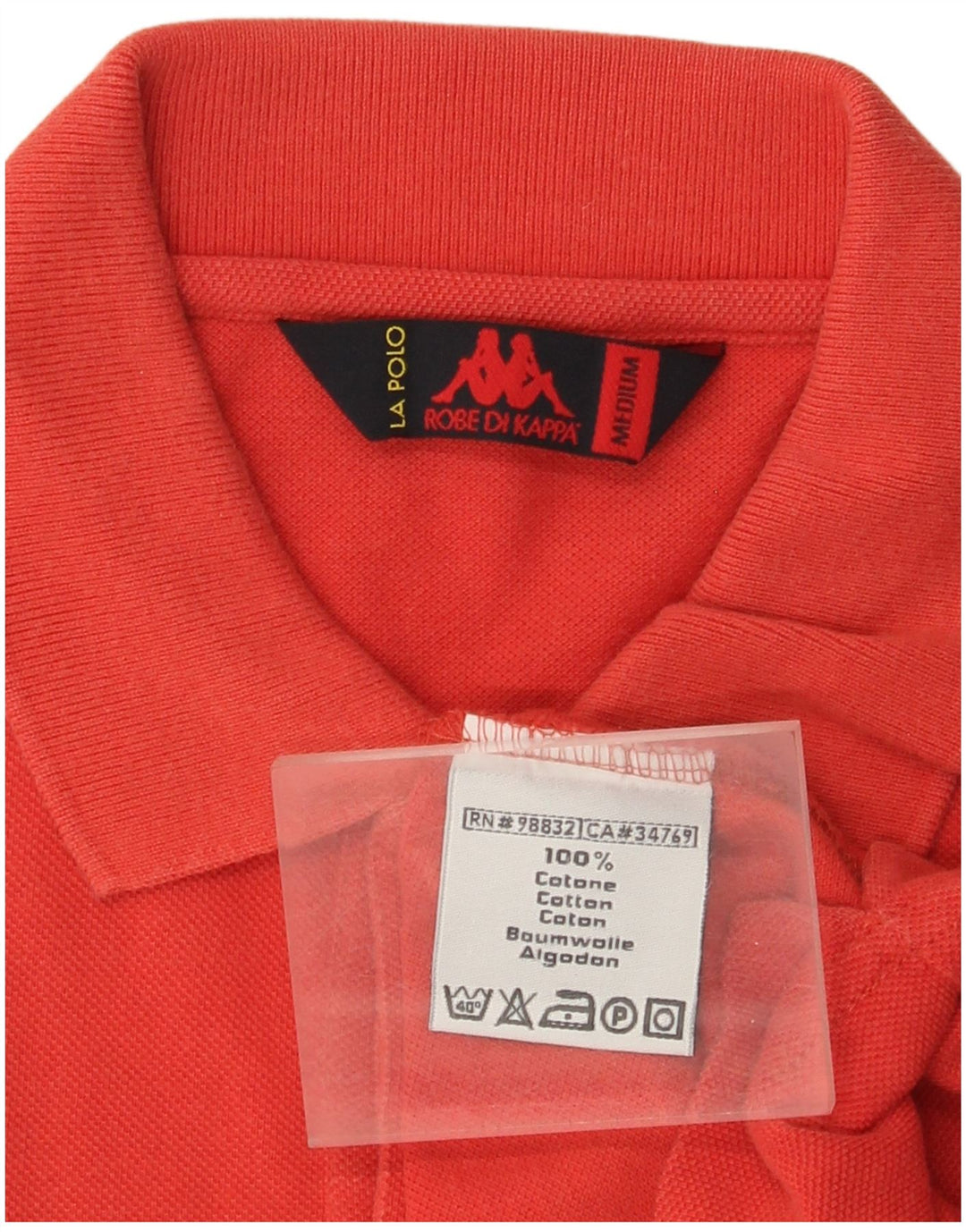 Polo Kappa Hombre Naranja Medio Algodón