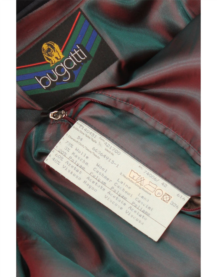 Bugatti Abrigo cruzado para hombre EU 54 2XL Lana azul marino